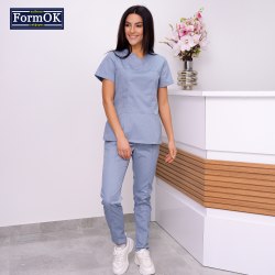 Женский медицинский костюм FormOK Avicenna серо-голубой