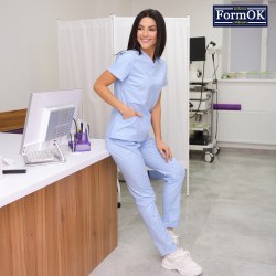 Женский медицинский костюм FormOK Эдельвика elit голубой