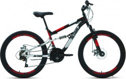 Велосипед Altair MTB FS 24 disc (2021) чёрный/красный