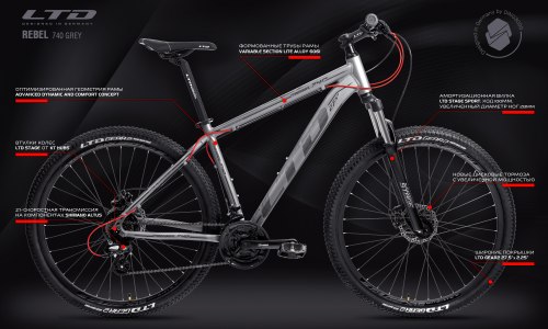 Велосипед LTD Rebel 740 Grey 27.5" (2021)