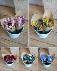 Букет-мини из сухоцветов разноцветный (набор из 5 штук)