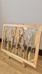 Интерьерное панно из сухоцветов без фона 35х45 см нежное