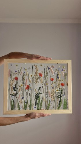 Интерьерное панно из сухоцветов без фона 35х45 см с маками