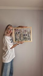 Интерьерное панно из сухоцветов без фона 35х45 см с виолами