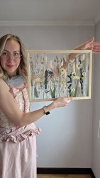 Интерьерное панно из сухоцветов без фона 30х40 см "Фея"