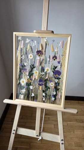 Интерьерное панно из сухоцветов без фона 30х40 см "Летний день"