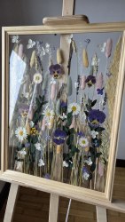 Интерьерное панно из сухоцветов без фона 30х40 см "Летний день"