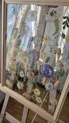 Интерьерное панно из сухоцветов без фона 30х40 см "Садовый букет"