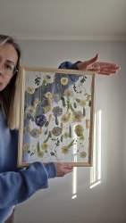 Интерьерное панно из сухоцветов без фона 30х40 см "Садовый букет"