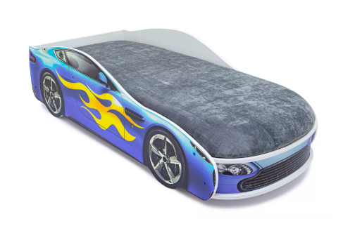 Кровать-машина «Бондмобиль синий» с подъемным механизмом