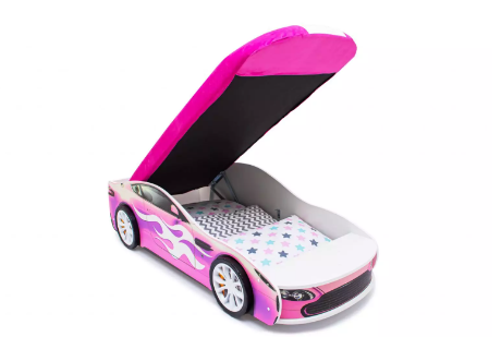 Кровать-машина «Бондмобиль розовый» с подъемным механизмом
