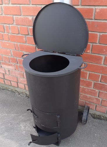 Печь - бочка для сжигания мусора УСМ 150 (4мм) (Pionehr)