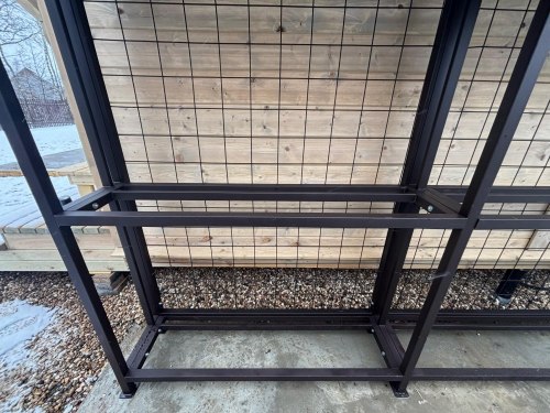 Дровник уличный КУБ-2 М с полкой и сеткой -Пионэр-