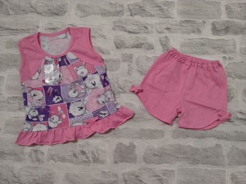 Пижама летняя для девочек, кулир, рост 80-116 (артикул 0137)