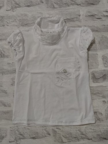Блуза школьная с коротким рукавом, фулликра, рост 110-134 (артикул 2082)