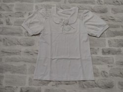 Блуза школьная с коротким рукавом, фулликра, рост 146-152 (артикул 0158)