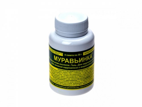 Муравьинка - 80% муравьиная кислота ООО «Аписфера 2000» (4 гелевых подушечек в банке)