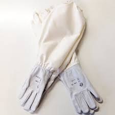 Перчатки с нарукавниками из натуральной кожи (ткань белая двунитка) размеры: L, XL, XXL