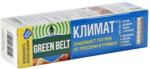 Серная дымовая шашка Green Belt - Климат: для дезинфекции теплиц, погребов и подвалов от вредителей, плесени и грибков, 300 гр