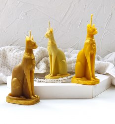 Набор свечей из натурального воска "Египетские коты"