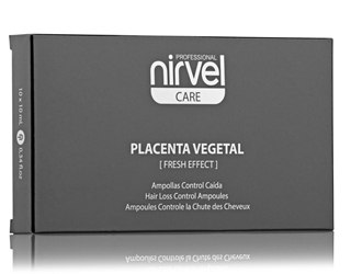 Ампулы против выпадения с плацентой, при жирной коже головы Nirvel Professional Reconstituted Plant Placenta Fresh Effect, 10*10мл