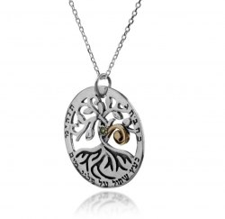 Каббалистическое ожерелье Древо Жизни ( серебро, золото, изумруд)