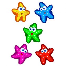 Набор мини-ковриков для ванны "Морские звезды" (на присосах), 5 шт