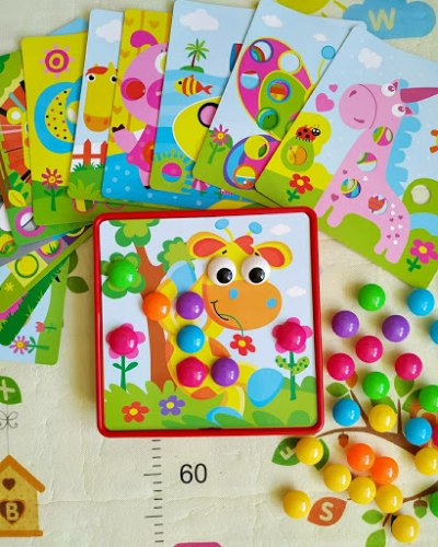 Мозаика для малышей пуговки "Цветная фантазия" 46 деталей