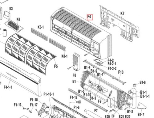 Запчасть DAIKIN 140701J FRONT GRILLE ASS'Y FTKS/FTXS60~71B