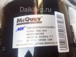 Запчасть DAIKIN 6014889 FAN MOTOR V - W YT160 1000 8A3