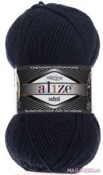 Alize Superlana Midi цвет 58 темно синий Alize 25% шерсть, 75% акрил, длина в мотке 170 м.