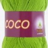 Vita Cotton Coco цвет 3861 зеленый ОСТАТОК 1 моток!!! Vita Cotton 100% мерсеризированный хлопок, длина 240 м в мотке (Индия)