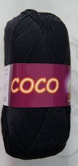 Vita Cotton Coco цвет 3852 черный Vita Cotton 100% мерсеризированный хлопок, длина 240 м в мотке (Индия)
