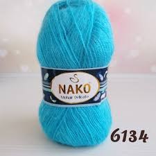 Nako Mohair Delicate цвет 6134 бирюза Nako 5% мохер, 10% шерсть, 85% акрил. Моток 100 гр. 500 м.