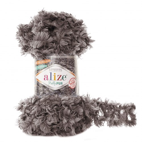 Alize Puffy Fur цвет 6105 темно серый Alize 100% полиэстер, длина 6 м в мотке