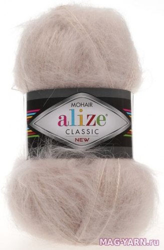 Alize Mohair Classic New цвет 67 светло бежевый Alize 25% мохер, 24% шерсть, 51% акрил, длина в мотке 200 м.