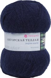 Пехорка Ангорская теплая цвет 04 темно синий ООО Пехорский текстиль 40% шерсть, 60% акрил, длина 480м в мотке