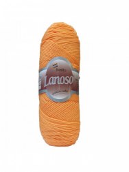 Lanoso Bonito цвет 906 оранжевый. Lanoso 49% шерсть, 51% премиум акрил, длина в мотке 300 м.