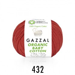 Gazzal Organic Baby Cotton цвет 432 кирпичный Gazzal 100% органический хлопок, длина 115 м в мотке