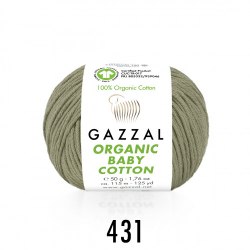 Gazzal Organic Baby Cotton цвет 431 оливковый Gazzal 100% органический хлопок, длина 115 м в мотке