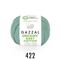 Gazzal Organic Baby Cotton цвет 422 мята Gazzal 100% органический хлопок, длина 115 м в мотке