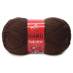 Nako Nakolen цвет 1182 темно коричневый. Остаток 5 мотков!!! Nako 49% шерсть, 51% премиум акрил, длина в мотке 210 м.
