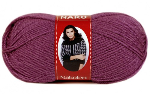 Nako Nakolen цвет 1048 сливовый. Остаток 5 мотков!!! Nako 49% шерсть, 51% премиум акрил, длина в мотке 210 м.