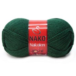 Nako Nakolen цвет 3601 изумруд. Nako 49% шерсть, 51% премиум акрил, длина в мотке 210 м.