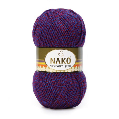 Nako Superlambs Special цвет 21364 сине-бордовый меланж. Остаток 5 мотков!!! Nako 49% шерсть, 51% акрил, длина в мотке 200 м.
