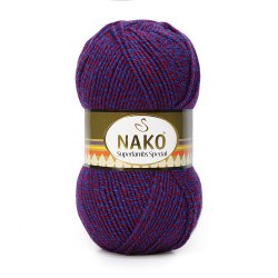 Nako Superlambs Special цвет 21364 сине-бордовый меланж. Остаток 5 мотков!!! Nako 49% шерсть, 51% акрил, длина в мотке 200 м.