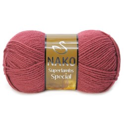 Nako Superlambs Special цвет 1001 кирпичный. Остаток 5 мотков!!! Nako 49% шерсть, 51% акрил, длина в мотке 200 м.
