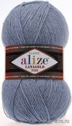 Alize Lanagold Fine, цвет 221 светлый джинс Alize 49% шерсть, 51% акрил, длина в мотке 390 м.