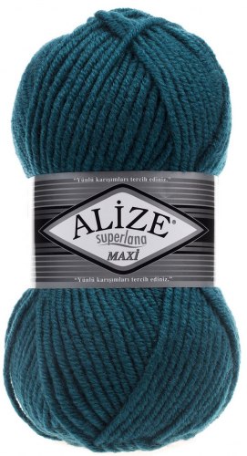 Alize Superlana Maxi цвет 212 петроль Alize 25% шерсть, 75% акрил, длина в мотке 100 м.