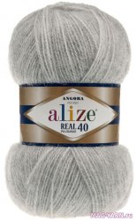 Alize Angora Real 40 цвет 614 серый Alize 40% шерсть, 60% акрил, длина 480м в мотке